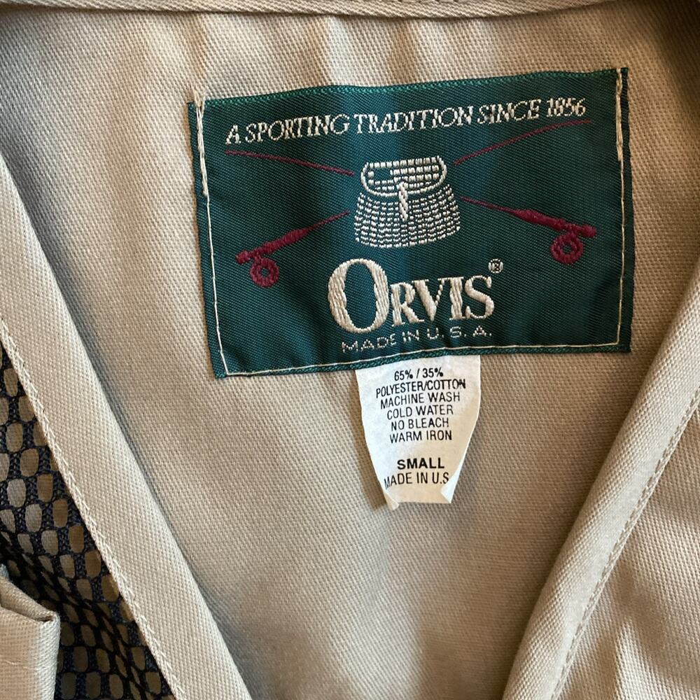 Vintage ORVIS Mesh Shooting Vest Size XL Khaki Multi Pockets Made in USA - Picture 2 of 5